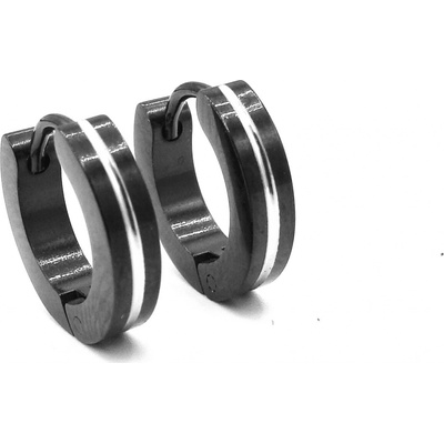 Steel Jewelry náušnice černé kroužky z chirurgické oceli NS220218