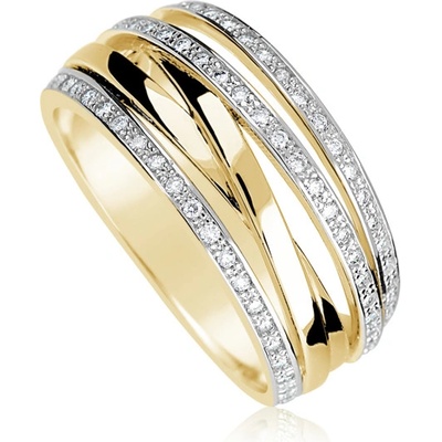 Danfil Zlatý masivní prsten se zirkony 1324