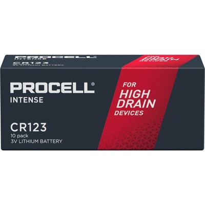Duracell Батерия литиева индустриална cr123 3v 10 бр. в опаковка procell intense duracell, цена за 10 бр (procell-cr123-int-10pk)