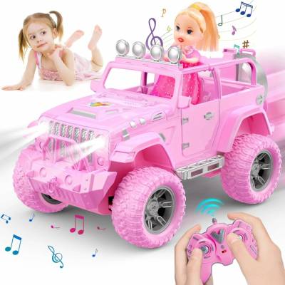 HappyGoLucky RC auto s bábikou ružové SUV RTR