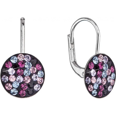 Pavona stříbrné náušnice visací s krystaly Swarovski fialové jemné 31315.3 magic violet