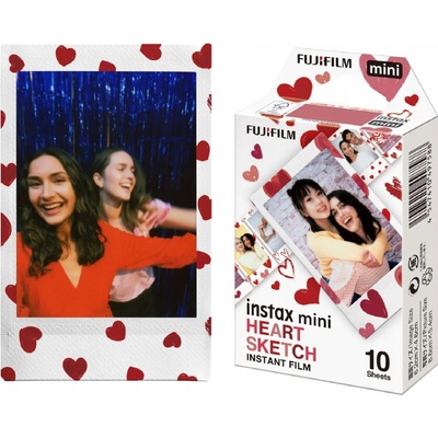Fujifilm Film do fotoaparátu Instax mini Heart Sketch so srdiečkami, 10 kusov