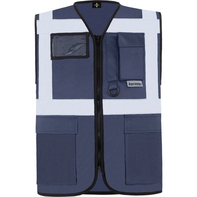 Korntex hi-vis kxmf berlin / Светлоотразителна многофункционална жилетка - тъмносиня 5xl (76kxmf00315)