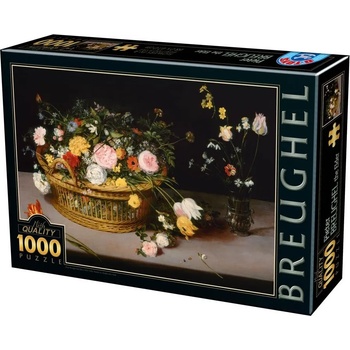 Image 1 of D-Toys - Puzzle Brueghel: Flowers in a Basket and a Vase II - 1 000 piese