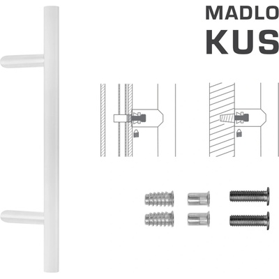 Vyosené madlo na dvere FT - MADLO kód K10 Ø 30 mm SP ks BIM - biela matná (FBO) | MP-KOVANIA.sk