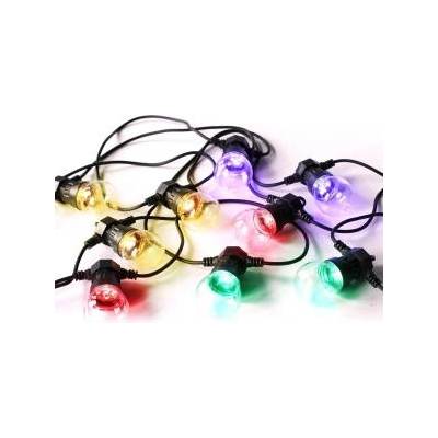 Platinet Гирлянд с 10 цветни Led крушки Platinet 44772, Дължина 450 см, Захранващ кабел с трансформатор 5 м