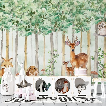 Image 1 of Art Gift Decor Детски Фототапет с животни - Вълшебната гора