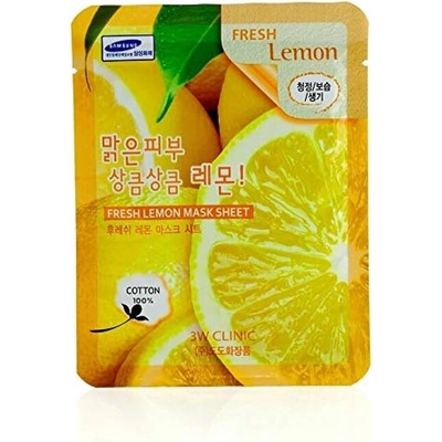 3W Clinic Fresh Lemon Mask Sheet - Хидратираща Маска за Лице 23мл/1бр