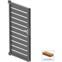 Hliníková jednokrídlová bránka 1,025x1,85m, s obdĺžnikovou výplňou 20x100 mm Antracit R7016 - set