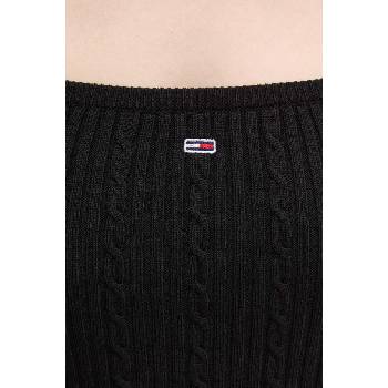 Tommy Hilfiger Рокля Tommy Jeans в черно къса с кройка по тялото DW0DW18732 (DW0DW18732)