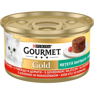 Gourmet Gold Двойно удоволствие с говеждо и домати - 0.085кг