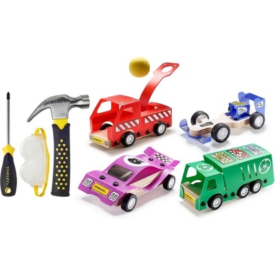 Stanley Jr.U001-K04-T03-SY Sada 4 autíček + šroubováku a kladiva