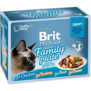 Brit wet Premium Cat Delicate Fillets in Gravy Family Plate 12 x 85 g