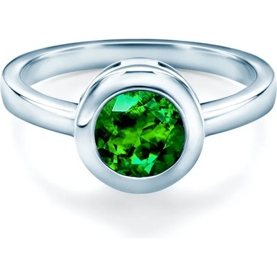 SAVICKI Годежен пръстен savicki: бяло злато, смарагд