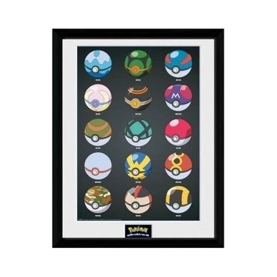 Pokémon Zarámovaný plagát - Pokéballs