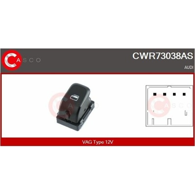 Spínač elektrického otvárania okien CASCO CWR73038AS