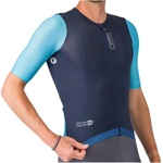Castelli Мъжка фланелка с къс ръкав за колоездене Castelli Corretto Jersey Cycling jersey - Belgian Blue / Blue Fiamma-White (056-3886-0112)