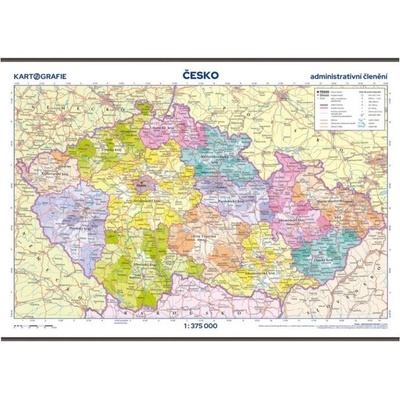Česko – administrativní členění – školní nástěnná mapa