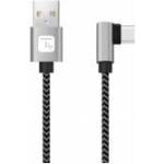 Techly USB 2.0 Type-C to Type-A Angled Cable 1m 3A Fast in Braid
