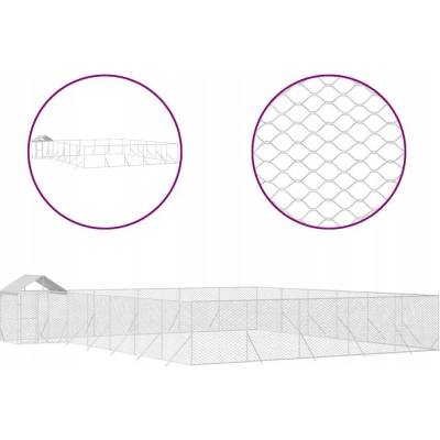 VidaXL Kotec ocel práškovaná střední pes 1200 x 1200 x 250 cm