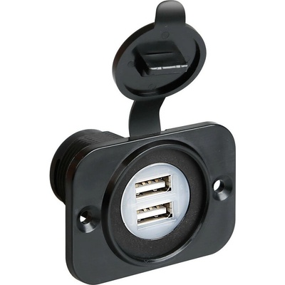 Zásuvka USB duální 12/24V, 2 x 2100 mA vodotěsná