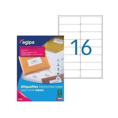 Etikety laser 99,1x33,9mm Agipa A4 100 hárkov