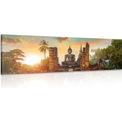 Obraz socha Budhu v parku Sukhothai