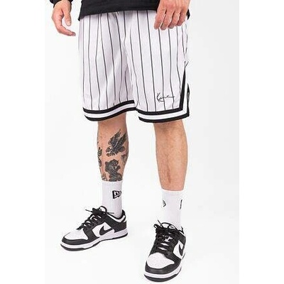 Karl Kani kraťasy Small Signature Pinstripe Mesh shorts white/black