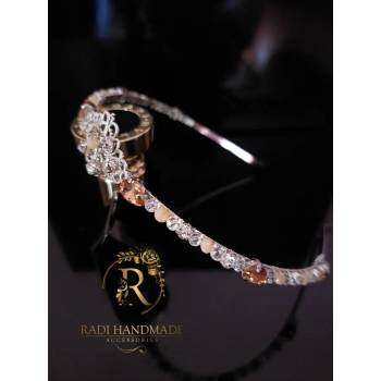 Image 1 of Radi handmade Луксозен аксесоар за коса с прасковени камъни (192)