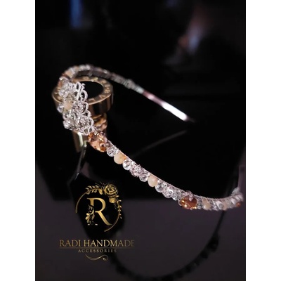 Radi handmade Луксозен аксесоар за коса с прасковени камъни (192)