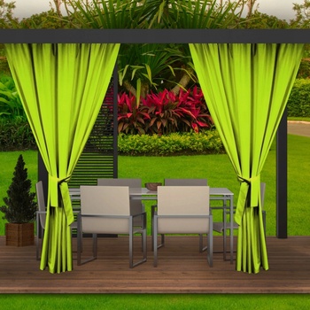 Krásne letné limetkovo zelené závesy do záhradného altánku 155x240 cm