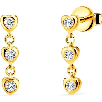 SAVICKI Обеци със сърце Savicki: злато. диаманти