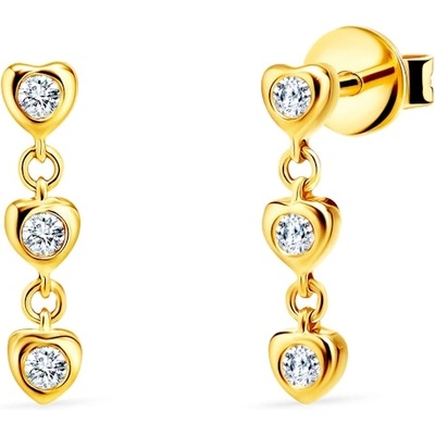 SAVICKI Обеци със сърце Savicki: злато. диаманти
