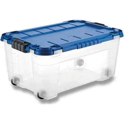 Tontarelli Úložný box 4UP s víkem a kolečky 40 l transparent modrá 8034936AET