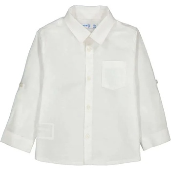 MAYORAL Риза дълъг ръкав лен класическа яка бял цвят за бебе момче Mayoral