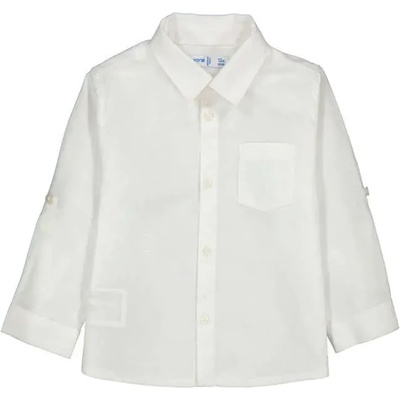 MAYORAL Риза дълъг ръкав лен класическа яка бял цвят за бебе момче Mayoral