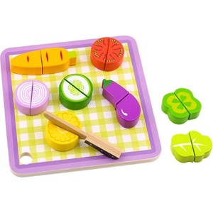 Tooky Toy Дървена играчка Tooky Toy - Дъска за рязане, 18 части (108753)