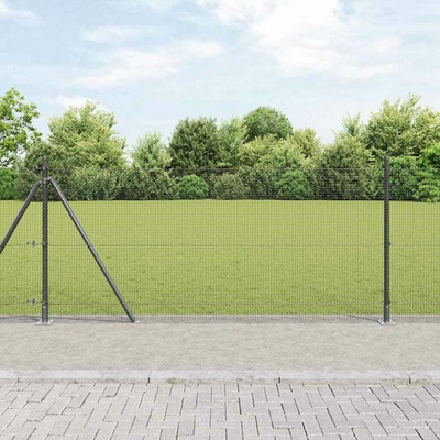 vidaXL Svařovaná drátěná plotina s betonovou základnou 25 x 1 m Šedá