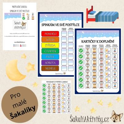 Motivační tabulka - spinkám ve své postýlce Provedení: Tištěný + laminovaný soubor