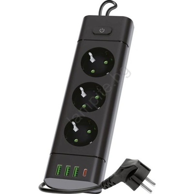 Kobi 3 Plug + 4 USB 1,5 m Switch (KB0582)