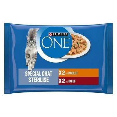 Purina ONE Sterilised 8 x 85 g kuřecí, hovězí, losos, krůta 8 x 85 g