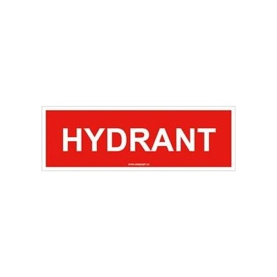 Hydrant text - bezpečnostní tabulka, samolepka 150x50 mm