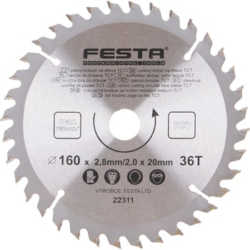 Festa Pilový kotouč s SK plátkem, 140 x 20 mm, 30 zubů, TCT 22303