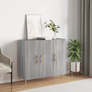 vidaXL Сайдборд, Сив сонома, 90x34x80 см, инженерно дърво (828098)