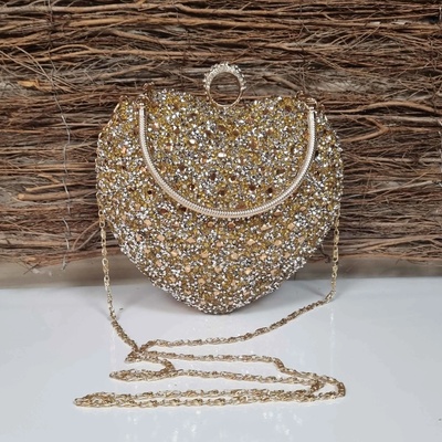 Блестяща златна чанта - сърце