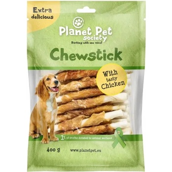 Planet Pet society Planet Pet Chewstick with chicken wrapping - деликатесно лакомство 13 см. / 45 броя / 400 грама 40241