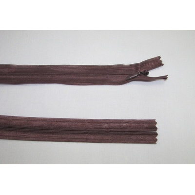 Zips krytý 3mm hnedá nedeliteľný 40cm dederon
