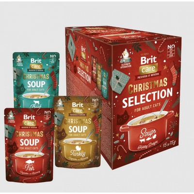 Brit Care Cat Christmas Selection Soups - коледна селекция за котки 15 x 75 г
