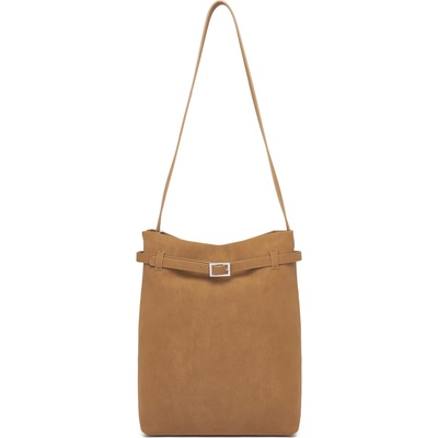 Miss Lulu Minimalistická vertikálna kabelka hnedá