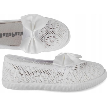 Detské čipkované tenisky s mašličkou ľahké pohodlné zasúvacie sivé